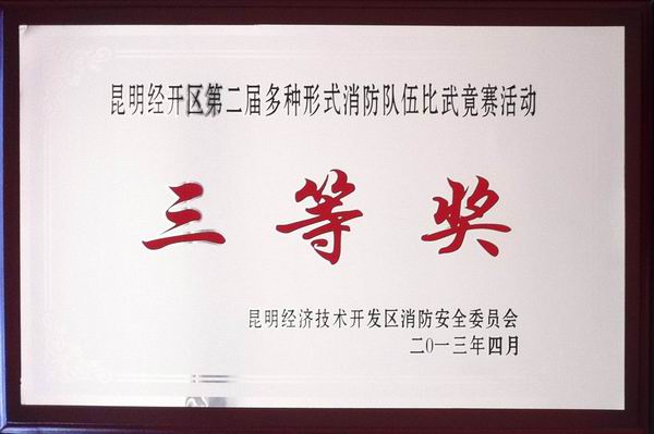 消防比武竞赛三等奖