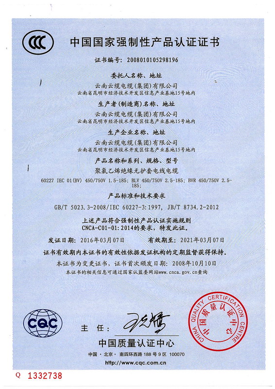 国家强制性产品认证证书2